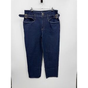 Banana Republic Heritage Taper Jeans Women 33/16 Dark Wash High Rise Buckle